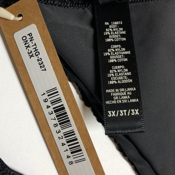 SKIMS Sequin String Thong Onyx Black NWT Size 3X - Picture 5 of 7